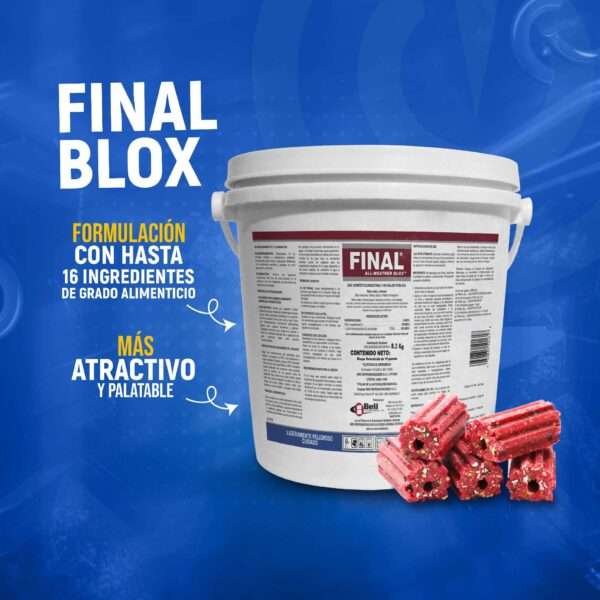 FINAL® BLOQUE - BALDE X 8.2 KILOS - RODENTICIDA (BRODIFACOUM 0.005%) - Imagen 2