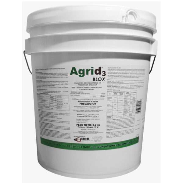 AGRID3 BLOX-COLECALCIFEROL D3-BALDE POR 8.2 KG-RODENTICIDA ORGANICO