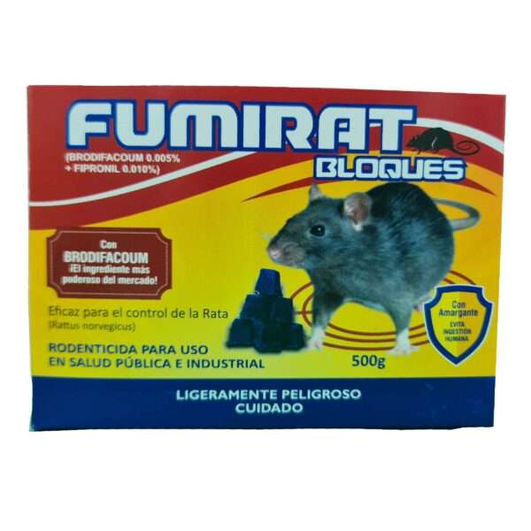 FUMIRAT BLOQUE - CAJA X  500 GR (Brodifacoum al 0.5 %) - Raticida