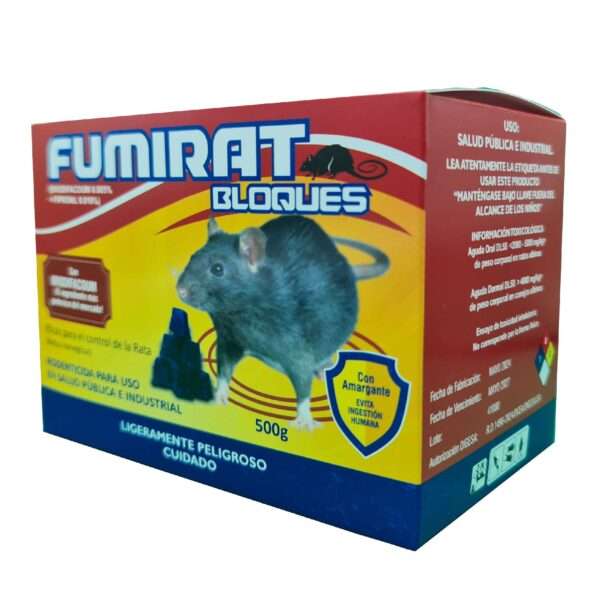 FUMIRAT BLOQUE - CAJA X  500 GR (Brodifacoum al 0.5 %) - Raticida - Imagen 3