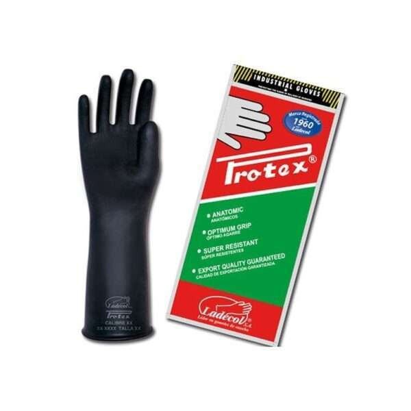 PROTEX – GUANTES DE JEBE CALIBRE 35 – 12 PULGADAS - MANGA CORTA